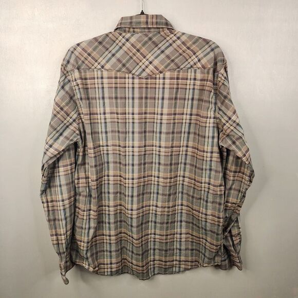 Bugatchi Men's Button Down Shirt Plaid Long‎ Sleeve Medium Green Western - Picture 7 of 11